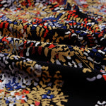 Khaki V-neck Short Sleeve Fashion Print Fantasy Fluttering Blouse