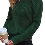 Black Strapped Cut out Shoulder Turtleneck Sweater