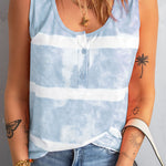 Green Tie-dye Print Tank Top