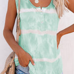 Green Tie-dye Print Tank Top