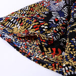 Khaki V-neck Short Sleeve Fashion Print Fantasy Fluttering Blouse