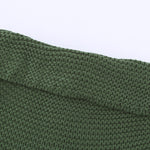 Orange Turtleneck Splicing Chunky Knit Pullover Sweater