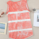 Green Tie-dye Print Tank Top