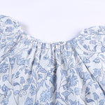 Khaki V-neck Short Sleeve Fashion Print Fantasy Fluttering Blouse