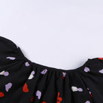 Khaki V-neck Short Sleeve Fashion Print Fantasy Fluttering Blouse