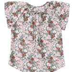 Khaki V-neck Short Sleeve Fashion Print Fantasy Fluttering Blouse