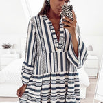 Leopard Print V neck Ruffle Swing Mini Dress