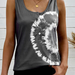Green Tie-dye Print Tank Top