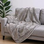 Cozy Gray Faux Fur Throw Blanket
