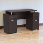 Espresso Finish Wood Computer Desk with Four Drawers
