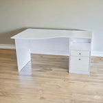 White Finish Wood Curved Top Writing Desk