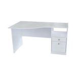 White Finish Wood Curved Top Writing Desk