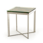 22inches Mosaic Wood  Steel  and Glass End Table