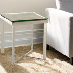 22inches Mosaic Wood  Steel  and Glass End Table