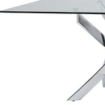 30inches Glass and Steel Rectangular Dining Table