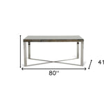 30inches Wood  Steel  and Glass Dining Table