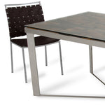 30inches Wood  Steel  and Glass Dining Table