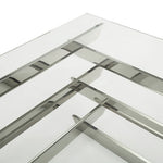 15inches Glass and Stainless Steel Square Coffee Table