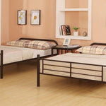 79inches X 57inches X 65inches Dark Brown Metal Tube Full Over Full Bunk Bed