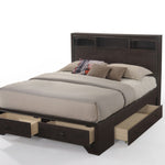 Rich Espresso Finish Queen Bed With Storage
