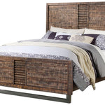 87inches X 64inches X 56inches Reclaimed Oak Queen Bed