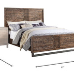 87inches X 64inches X 56inches Reclaimed Oak Queen Bed
