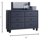 42inches x 16inches x 31inches 2-Tone Gray PU Wood Dresser
