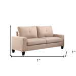 71inches Beige Linen Platinum  Sofa And Loveseat