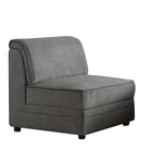 30inches X 34inches X 33inches Gray Velvet Reversible Armless Chair
