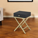 Sleek White and Brass End or Side Table