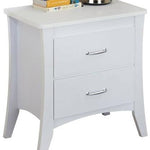 White Wooden 2 Drawer Nightstand