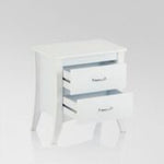 White Wooden 2 Drawer Nightstand