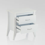 White Wooden 2 Drawer Nightstand