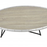 46inches X 23inches X 15inches Weathered Gray Oak Particle Board Coffee Table