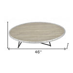 46inches X 23inches X 15inches Weathered Gray Oak Particle Board Coffee Table