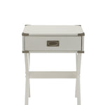 Modern White X Shape Wooden Storage End Table