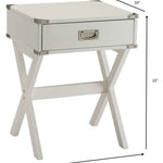 Modern White X Shape Wooden Storage End Table