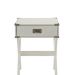 Modern White X Shape Wooden Storage End Table