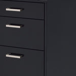 File Cabinet in Black High Gloss and Chrome - Metal Tube, MDF, Poly Ven Black High Gloss and Chrome