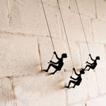 Set of 3 Black Climbing Man Wall Decor