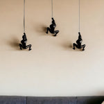 Set of 3 Black Climbing Man Wall Decor
