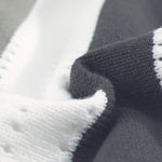 Khaki Striped Colorblock V Neck Knitted Sweater