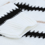 Apricot V Neck Stripes Colorblock Button Cardigan