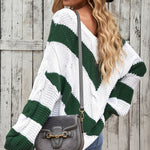 Black Color Block Drop Shoulder Oversize Sweater