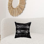 18inches x 18inches x 5inches Black And Silver  Pillow