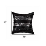 18inches x 18inches x 5inches Black And Silver  Pillow