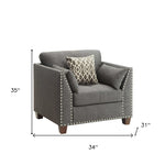 34inches X 31inches X 35inches Light Charcoal Linen Chair