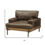 Distressed Chocolate Brown High Grade Leather Chair