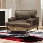 Distressed Chocolate Brown High Grade Leather Chair