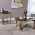 24inches X 24inches X 24inches Walnut And Champagne Metal End Table